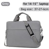 A grey laptop sleeve bag designed for 14-15 inch laptops, shown from the front.