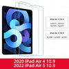 Tempered glass screen protectors for 2020 iPad Air 4 10.9 and 2022 iPad Air 5 10.9 models.