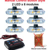 Six manual control button style LED modules and a manual control model without a remote control