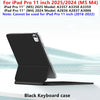 Black keyboard case for an iPad Pro, shown in a profile view.
