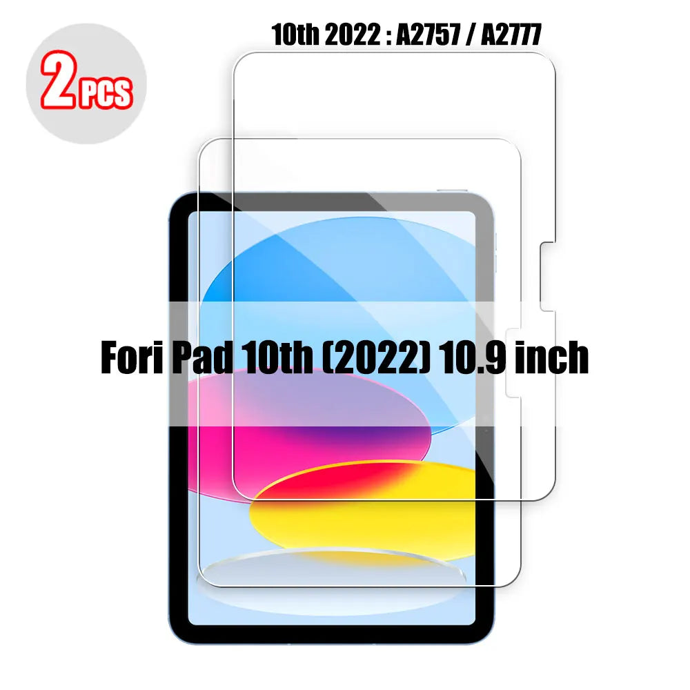 Two tempered glass screen protectors for a Fori Pad 10th (2022) 10.9 inch tablet.