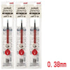 Three packs of UniBall ZENTO pens in UBR-Z-38, UBR-Z-38, and UBR-Z-38, showing the pen tips and specifications.