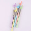 A set of six colorful retractable teacher pointer sticks with various hand shapes and pink, purple, blue, and green colors.