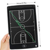 Schwarzes taktisches Strategie-Markierungsbrett für Sporttraining, zeigt ein Basketballfeldlayout mit einer grünen Linie als 