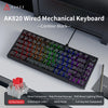 AK820 Wired Mechanical Keyboard in Contour Black showing side-printed keycaps and RGB lighting effects