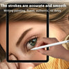 A hand uses a white stylus pen to draw on the eye of a person, demonstrating accurate and smooth strokes for writing or paint