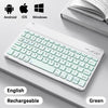 Grilleswireless Bluetooth-Tastatur neben Symbolen für Android, iOS und Windows