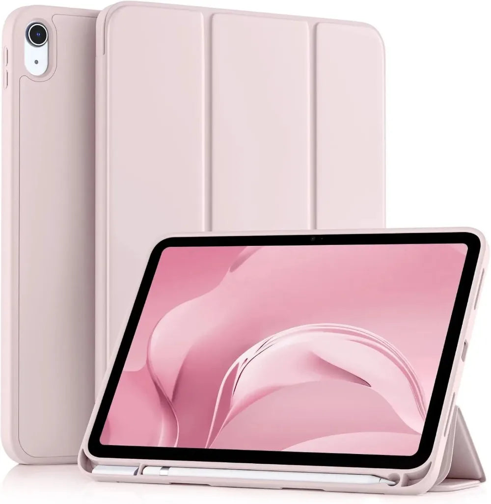A pink premium TPU protective case for an iPad tablet.