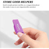 A hand holds a purple SanDisk Ultra Shift USB drive, demonstrating its compact form factor.