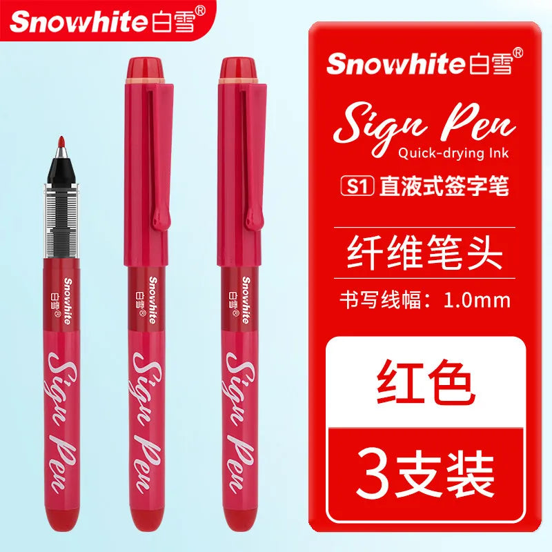 Red Sign Pen with fiber tip and quick-drying ink shown in packaging