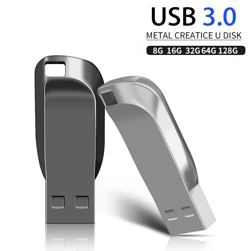 Silberne USB 3.0 Disk-Laufwerk mit Kreativ-Gehäuse, von der Seite gezeigt.