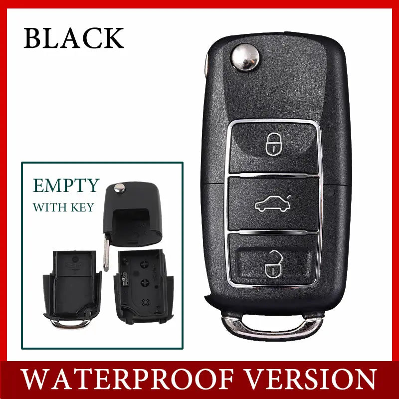 Black realistic fake car key hidden safe with a secret compartment and a key.