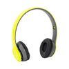 Yellow and black wireless over-ear headphones with padded earcups