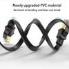 Black Cat 8 Ethernet cable with connectors shown coiled and looped