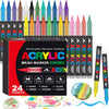 A collection of 24 colored acrylic brush markers in various tips and colors displayed in a box.