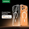A pair of clear magnetic cases for iPhone 17 series, one black and one orange.