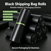 Rolls of black poly mailers used for reliable and secure shipping packaging