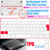 Ultra-thin TPU keyboard cover for MacBook Pro models, showing the keyboard and a silicone TPU case.