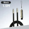 Black 1.5M fast charging USB-C to USB-C adapter and phone stand with a coiled cable
