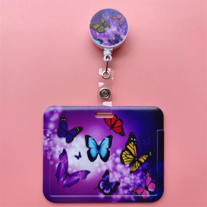 Leopard Retractable Card Holder Clip for Badges and IDs