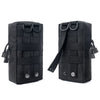 Black tactical MOLLE utility pouch with adjustable straps and snap closures