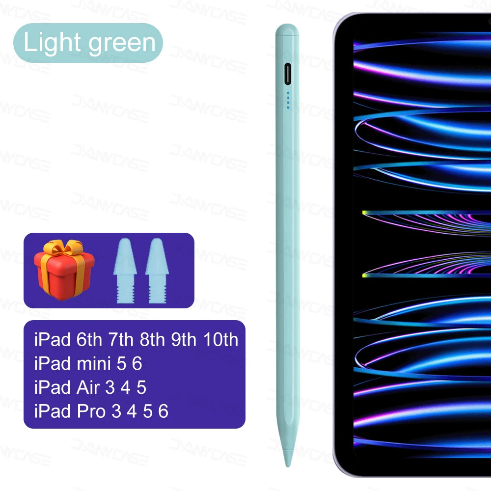 Light green precision capacitive stylus pen for iPad