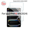 Two tempered glass screen protectors for an iPad Pro 13 M4 (2024) device.