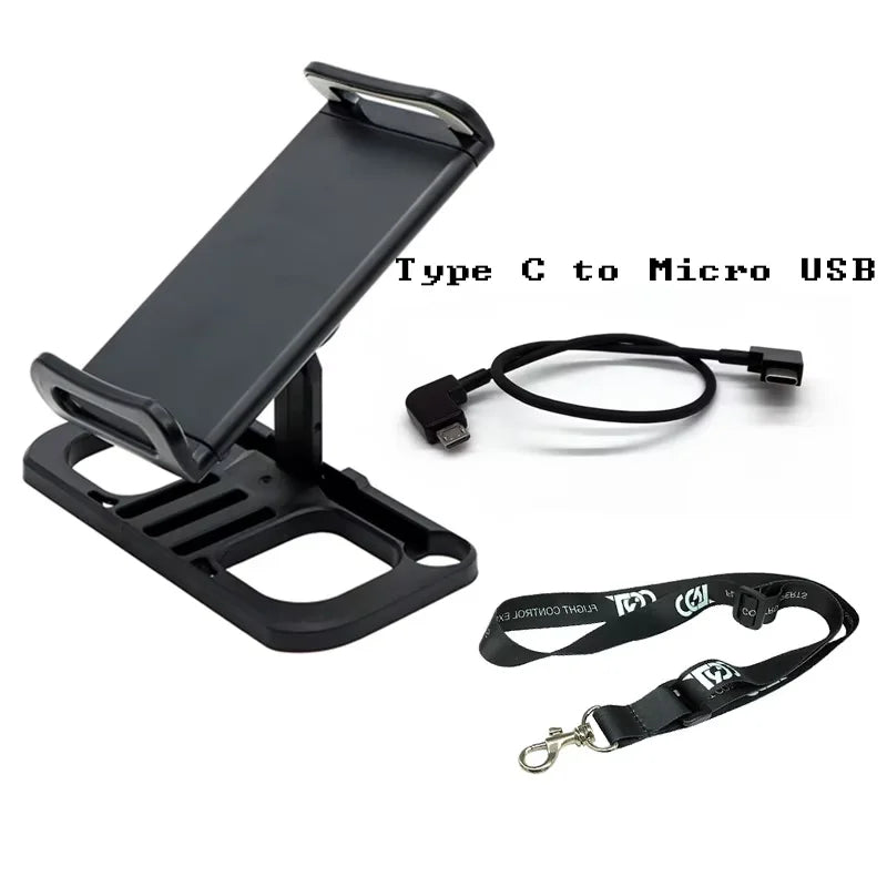Cable Type-C a Micro USB y soporte para montar un control remoto de dron DJI en tableta o teléfono.