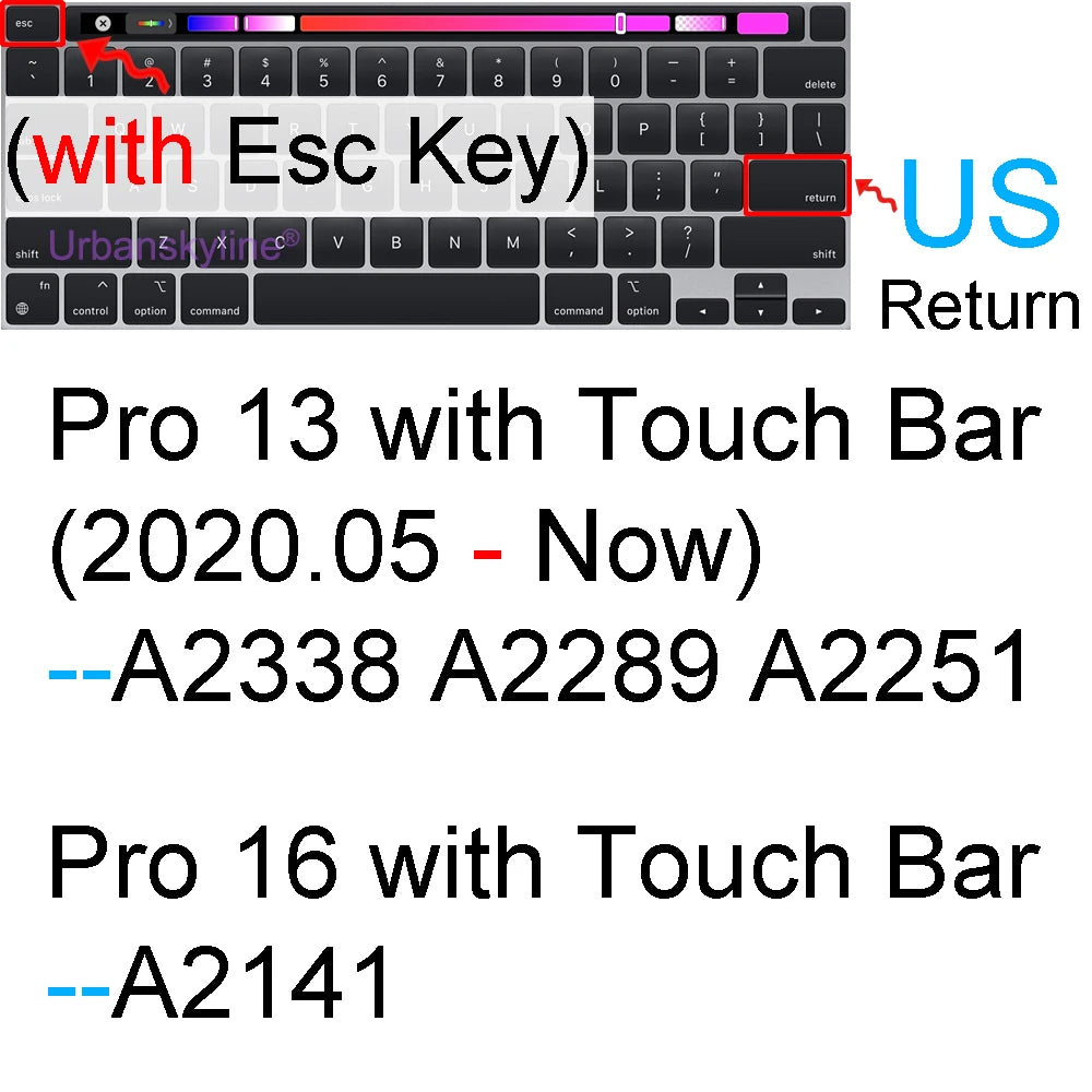 Primer plano de una cubierta de teclado de silicona para MacBook, mostrando varias teclas y etiquetas de función.