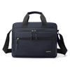 Navy blue Oxford cloth crossbody briefcase for men with a laptop compartment