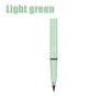 Un crayon à écrire illimité vert clair avec une pointe argentée.