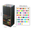A box of 60 fine line marker pens with 0.4mm tips showing various colors arranged in a grid.