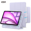 A purple magnetic folio case for an iPad Pro or Air with a stylus support shown next to the device.