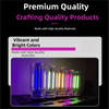 A set of two vibrant, colorful retro Edison USB LED bulbs with touch dimming lights displayed on a dark surface.