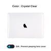 A clear silicone lens cover for a laptop, featuring the Apple logo, packaged as a gift.