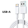 A white USB-A to USB-C adapter and cable for charging devices.