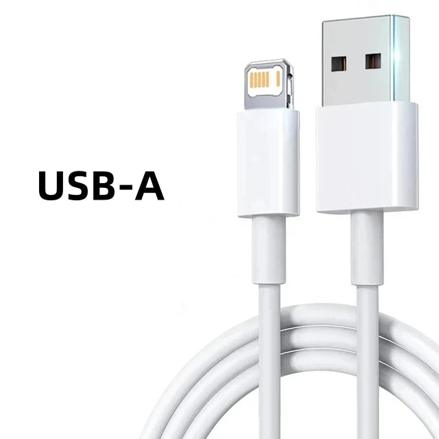 A white USB-A to USB-C adapter and cable for charging devices.