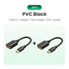 Two black PVC jacket USB 3.0 to 5Gbps adapter cables shown for a USB-C to USB 3.0 OTG adapter.
