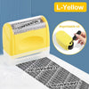 A yellow reusable confidential roller stamp is shown next to a document featuring the word CONFIDENTIAL.