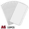A6 PU leather budget binder with cash envelopes shown in a fan-like arrangement.