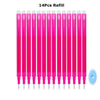 A set of 14 packs of refill cartridges for an 8-color retractable erasable gel pen set