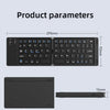 Diagram showing the dimensions and parameters of a foldable Bluetooth keyboard.