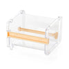 Cortador y dispensador de cinta washi de plástico transparente multiestilo con rollo de cinta de madera