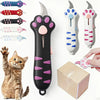 A set of pink and purple cat paw retractable utility knives displayed next to a kitten.