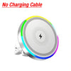 A round magnetic wireless car charger with an RGB ambient light feature.