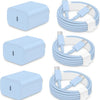 Three light blue USB-C fast charging power adapters coiled together.