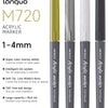 A set of Languo M720 acrylic marker pens in various colors, showing the product packaging and individual markers.