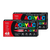 Box of 48 Acrylic Brush Markers in various colors and tips for art and crafting