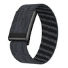 Black soft nylon braided strap for a Whoop 5.0 watch band shown on a white background.