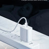 A white overnight charging device with a cable is shown next to a tablet or phone screen.